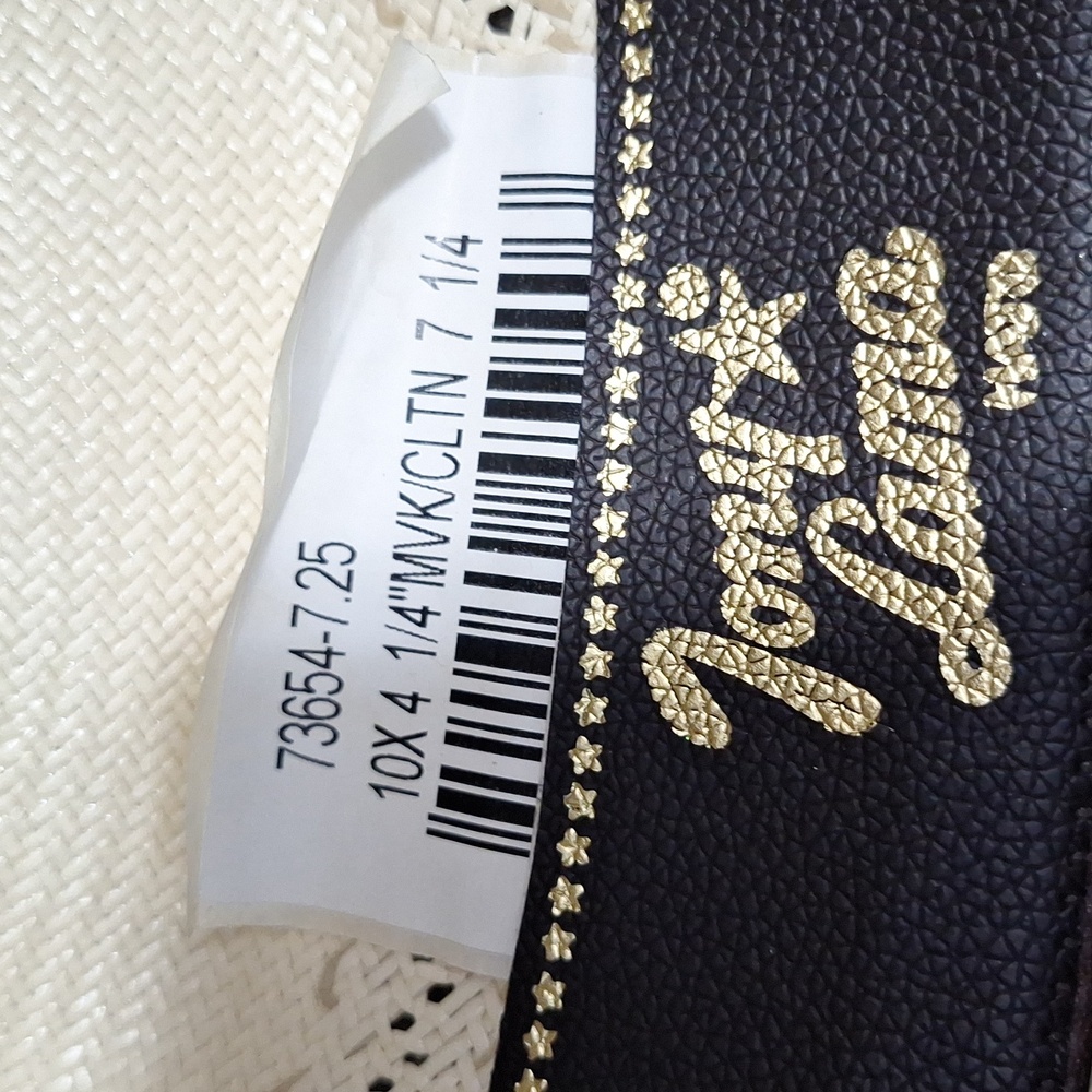 Tony Lama hard straw hat - leather strap - light tan - 7¼ - Picture 9 of 10